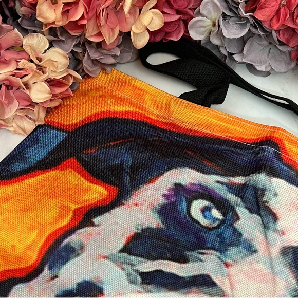 Eco-Friendly Goofy Black and White Dalmatian Dog Folding Tote Bag - Picture 9 of 15